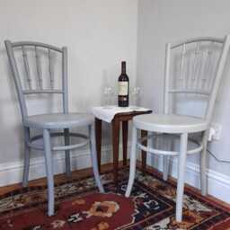 Two Vintage Art Deco Fischel Bentwood Bistro Dining Chairs - thumbnail 4