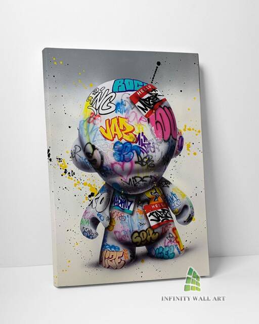 Graffiti Toy Canvas Art Wall Framed Print Picture Banksy Style Home Decor -D11 - image 1