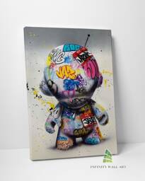 Graffiti Toy Canvas Art Wall Framed Print Picture Banksy Style Home Decor -D11 - thumbnail 1