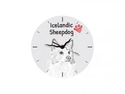 Icelandic Sheepdog, Free Standing Mdf Floor Clock With An Image Of A Dog - thumbnail 1