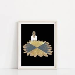 Summon - Gicl??e Print Of Original Gouache + Gold Leaf Pencil Drawing - thumbnail 2