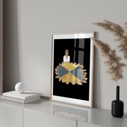 Summon - Gicl??e Print Of Original Gouache + Gold Leaf Pencil Drawing - thumbnail 3