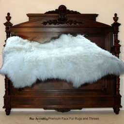 Plush Faux Sheepskin Rug - White Shag Throw, Usa Made - thumbnail 1