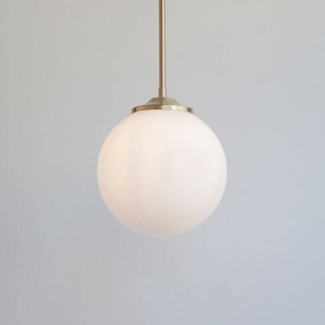 Large Opal Globe Stemmed Pendant Light