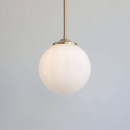 Large Opal Globe Stemmed Pendant Light - thumbnail 1