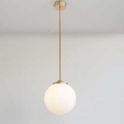 Large Opal Globe Stemmed Pendant Light - thumbnail 2