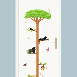 Jungle Growth Chart 170 cm, Jungle Tree Wall Sticker With Animals, Children's Room Sticker, Baby Room, Baby, Children - thumbnail 3