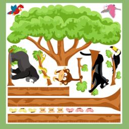 Jungle Growth Chart 170 cm, Jungle Tree Wall Sticker With Animals, Children's Room Sticker, Baby Room, Baby, Children - thumbnail 2