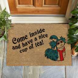 Come Inside & Have A Nice Cup Of Tea Doormat, New Home Gift, Housewarming Gift For Him & Her, Labyrinth Decor, Worm - thumbnail 2