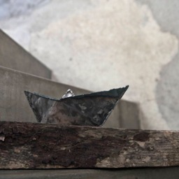 Metal Origami Paper Boat - Welded Iron Art Sailboat Sculpture Men Gift 6Th Anniversary By The Steel Style Things - thumbnail 3