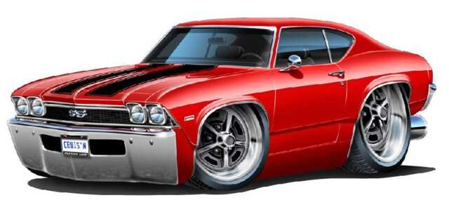 1968 Chevelle Chevy Classic Car Wall Decal Man Cave Decor - image 1