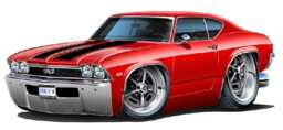 1968 Chevelle Chevy Classic Car Wall Decal Man Cave Decor - thumbnail 1