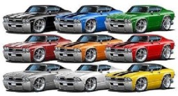 1968 Chevelle Chevy Classic Car Wall Decal Man Cave Decor - thumbnail 2