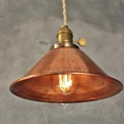 Copper Cone Shaded Pendant Light - Vintage Industrial Hanging Ceiling Lamp Chandelier - thumbnail 2