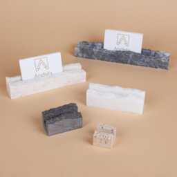 Travertine Card Holder With 10mm Wide Slot, Business Holder, Rustic & Sign Multiple Name Tag