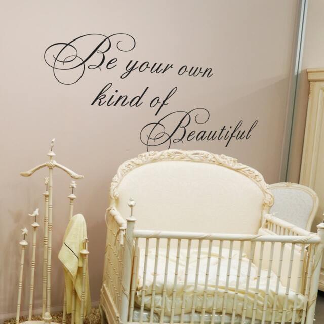 Wall Decal Be Your Own Kind Of Beautiful Girl Teen Room Decor Inspirational Vinyl - Removable Sticker 086 - image 1