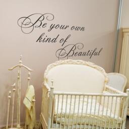 Wall Decal Be Your Own Kind Of Beautiful Girl Teen Room Decor Inspirational Vinyl - Removable Sticker 086 - thumbnail 1