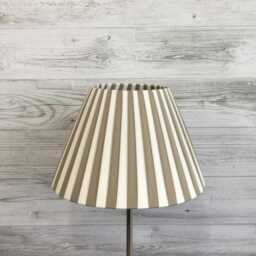 Cream & Taupe Pleated Lampshade, Table Lamp Shade, Neutral Striped Light Shade , Bedside Standard & Floor Lampshades - thumbnail 3