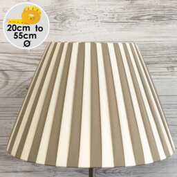 Cream & Taupe Pleated Lampshade, Table Lamp Shade, Neutral Striped Light Shade , Bedside Standard & Floor Lampshades