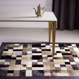 stripes Cowhide Patchwork Rug 6 X 8 Ft Tapis Peau De Vache - thumbnail 3