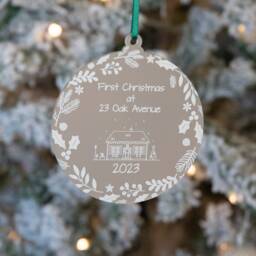Personalised 1st Christmas in Our New Home Bauble Frosted Acrylic - thumbnail 2
