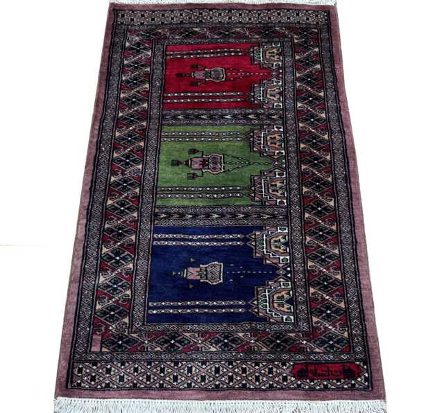 2x4 Multicolor Bokhara Rug - 0.60x1.20 Bedroom Luxury Area Turkish Fine Quality Afghan - image 1