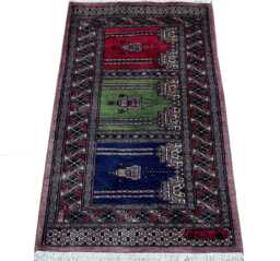 2x4 Multicolor Bokhara Rug - 0.60x1.20 Bedroom Luxury Area Turkish Fine Quality Afghan