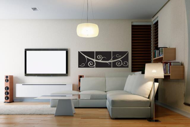 Elegant Vine Swirl Block Image - Wall Decal Custom Vinyl Art Stickers - image 1