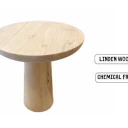 Solid Basswood(Linden Mushroom Side Table -Pedestal Stool - Minimalist Natural Wooden Accent - thumbnail 3