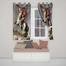 Napoleonic Horse Rider Classical Historical Painting Artistic Wall Art Home Decor Readymade Eyelet Ring Top Thermal 100% Blackout Curtains - thumbnail 2