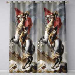 Napoleonic Horse Rider Classical Historical Painting Artistic Wall Art Home Decor Readymade Eyelet Ring Top Thermal 100% Blackout Curtains - thumbnail 3