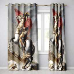 Napoleonic Horse Rider Classical Historical Painting Artistic Wall Art Home Decor Readymade Eyelet Ring Top Thermal 100% Blackout Curtains - thumbnail 1