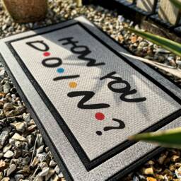 How You Doin Doormat - Friends Joey Tribbiani Funny Quote 90's Tv Show Custom Coir Mat Fandom - thumbnail 2