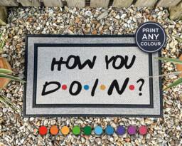 How You Doin Doormat - Friends Joey Tribbiani Funny Quote 90's Tv Show Custom Coir Mat Fandom - thumbnail 1