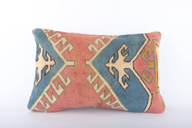 16x24 Turkish Kilim Lumbar Pillow Cover Handmade Wool Cushion - image 1