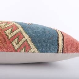 16x24 Turkish Kilim Lumbar Pillow Cover Handmade Wool Cushion - thumbnail 4