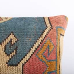 16x24 Turkish Kilim Lumbar Pillow Cover Handmade Wool Cushion - thumbnail 3