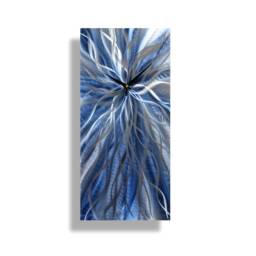 "Navy Blue Metal Wall Clock Modern Art Sculpture - " - thumbnail 4