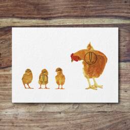 Hen & Chick Family - Easter Mothers Day Gift, Chicken Art, Family Print - thumbnail 2