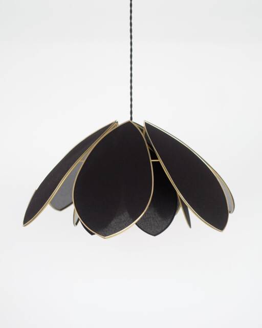 Double Flower Pendant Light - Black & Gold - image 1