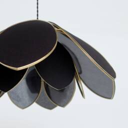 Double Flower Pendant Light - Black & Gold - thumbnail 2