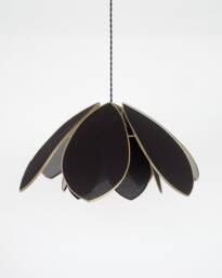 Double Flower Pendant Light - Black & Gold