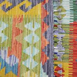 Multicolour Rug, Handmade Artisan Afghan Turkish Scandinavian Navajo Bohemian Flatweave Wool Kilim 152x104 cm - thumbnail 3