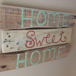 Home Sweet Pallet Wood Sign Small Country Decor Wall Hanging Rustic Sage Green - thumbnail 2