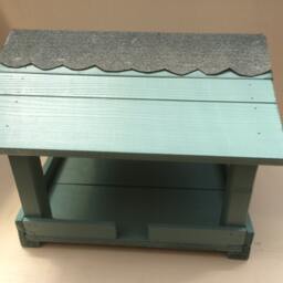Garden Bird Feeder Table - Hand Made & Painted in Pastal Colours Sea Grass - thumbnail 2