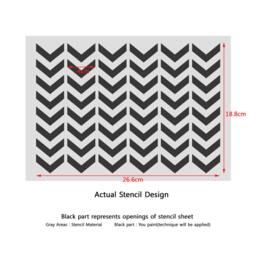 Chevron Stencils Template -Small Scale - For Crafting Furniture Diy Wall Decor #2 - thumbnail 3