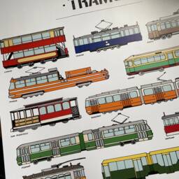 Trams Print City Transportation Wall Art, Kids Room Decor - thumbnail 3