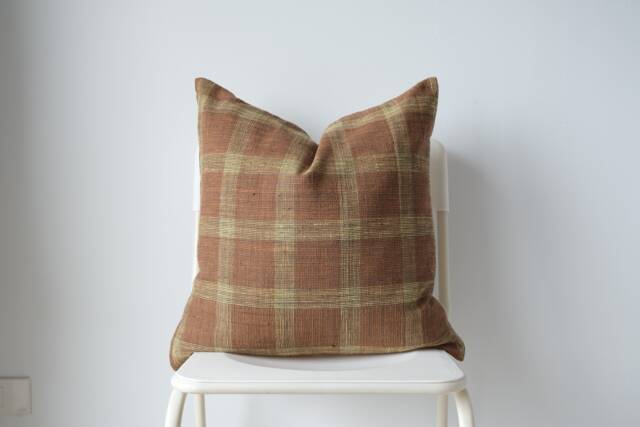 Brown Neutral Hemp Hand Woven Pillow Cover - image 1