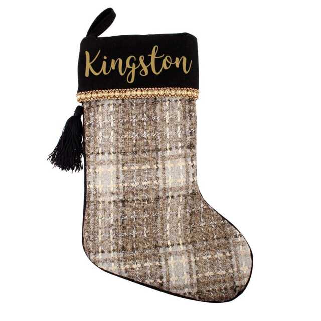Personalised Plaid Christmas Stocking - image 1