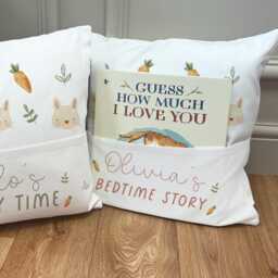 Personalised Easter Story Book Cushion - Gifts Decor Bedtime Pillow Bunny - thumbnail 3